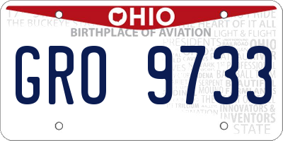 OH license plate GRO9733