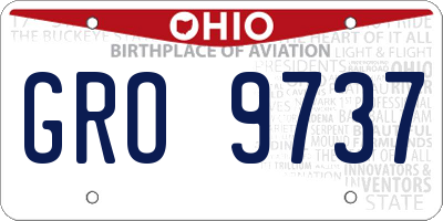OH license plate GRO9737
