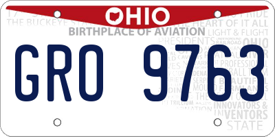 OH license plate GRO9763