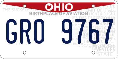 OH license plate GRO9767