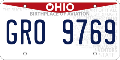 OH license plate GRO9769