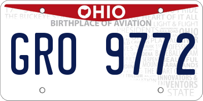 OH license plate GRO9772