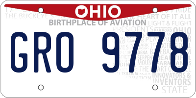 OH license plate GRO9778