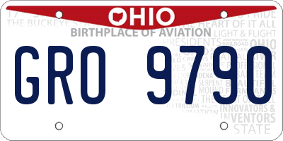 OH license plate GRO9790