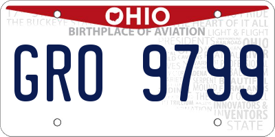 OH license plate GRO9799