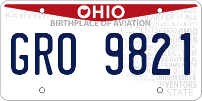 OH license plate GRO9821