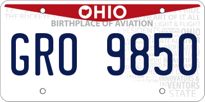 OH license plate GRO9850