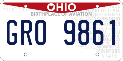 OH license plate GRO9861