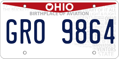 OH license plate GRO9864