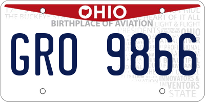 OH license plate GRO9866