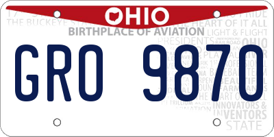 OH license plate GRO9870