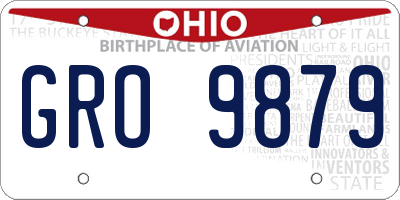 OH license plate GRO9879