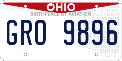 OH license plate GRO9896