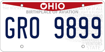OH license plate GRO9899
