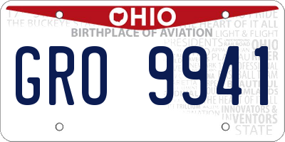 OH license plate GRO9941