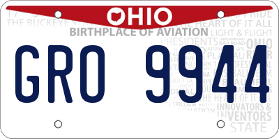 OH license plate GRO9944