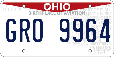 OH license plate GRO9964