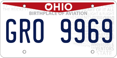 OH license plate GRO9969