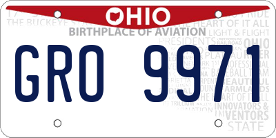 OH license plate GRO9971