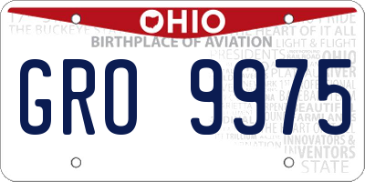 OH license plate GRO9975