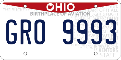 OH license plate GRO9993