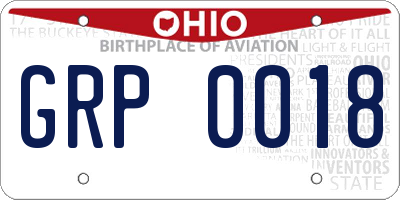 OH license plate GRP0018