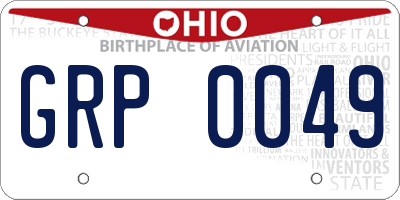 OH license plate GRP0049