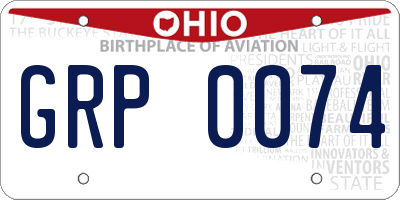 OH license plate GRP0074