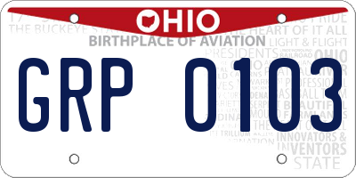 OH license plate GRP0103