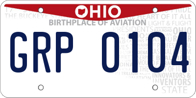 OH license plate GRP0104