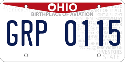 OH license plate GRP0115
