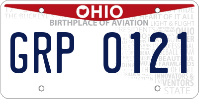 OH license plate GRP0121