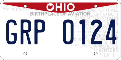 OH license plate GRP0124
