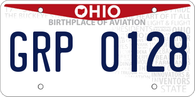 OH license plate GRP0128