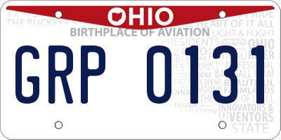 OH license plate GRP0131