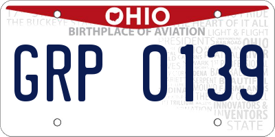 OH license plate GRP0139