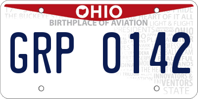 OH license plate GRP0142