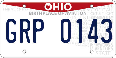 OH license plate GRP0143