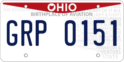 OH license plate GRP0151