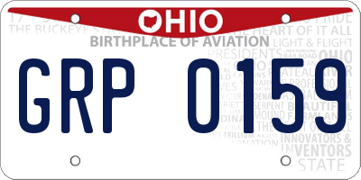 OH license plate GRP0159