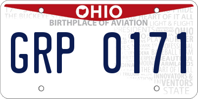 OH license plate GRP0171