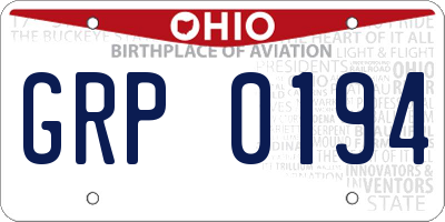 OH license plate GRP0194