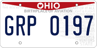 OH license plate GRP0197