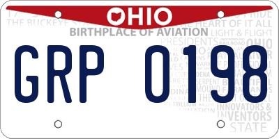 OH license plate GRP0198