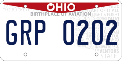 OH license plate GRP0202