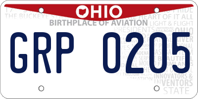 OH license plate GRP0205