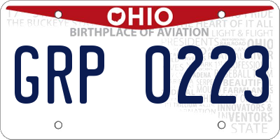 OH license plate GRP0223