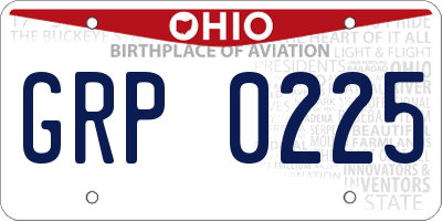 OH license plate GRP0225