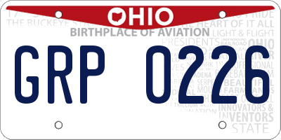 OH license plate GRP0226