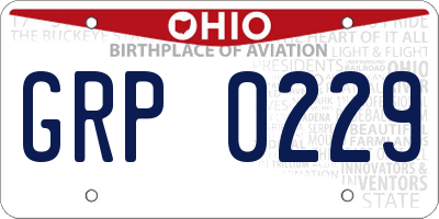 OH license plate GRP0229